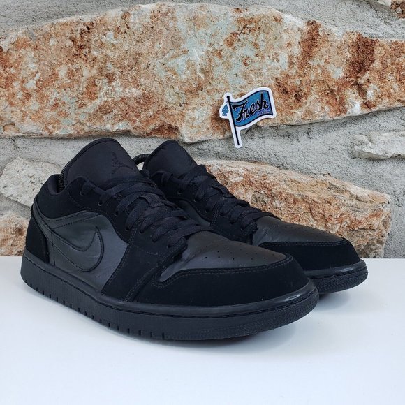 Nike Air Jordan 1 Retro Low 2019 Triple Black Shoes Men's Size 11.5 /553558-025
